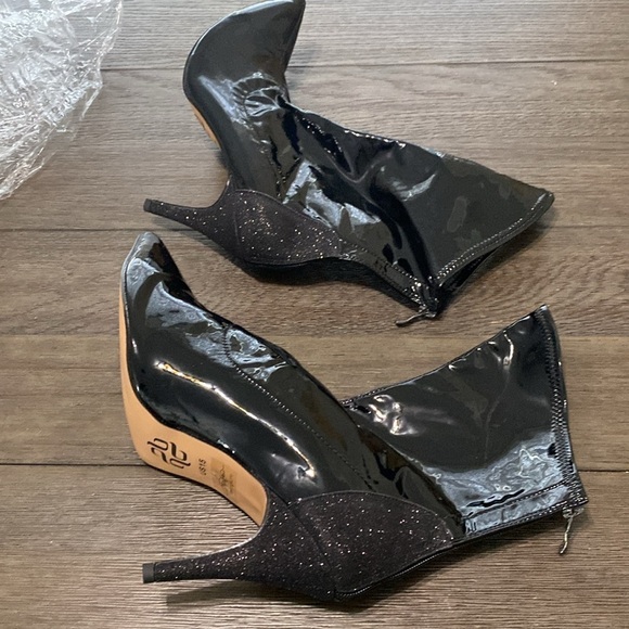 NWT BURJU Savage Ankle Closed Pointed Toe Wet Look With Sparkle Heel | 15 - Picture 10 of 10